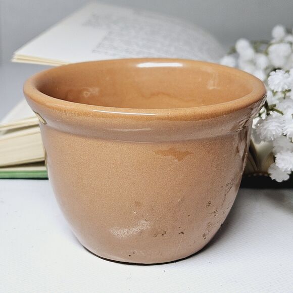 Vtg Weller Custard Cup Ramekin Light Brown Earthenware Retro Cup Small Planter - Picture 1 of 9